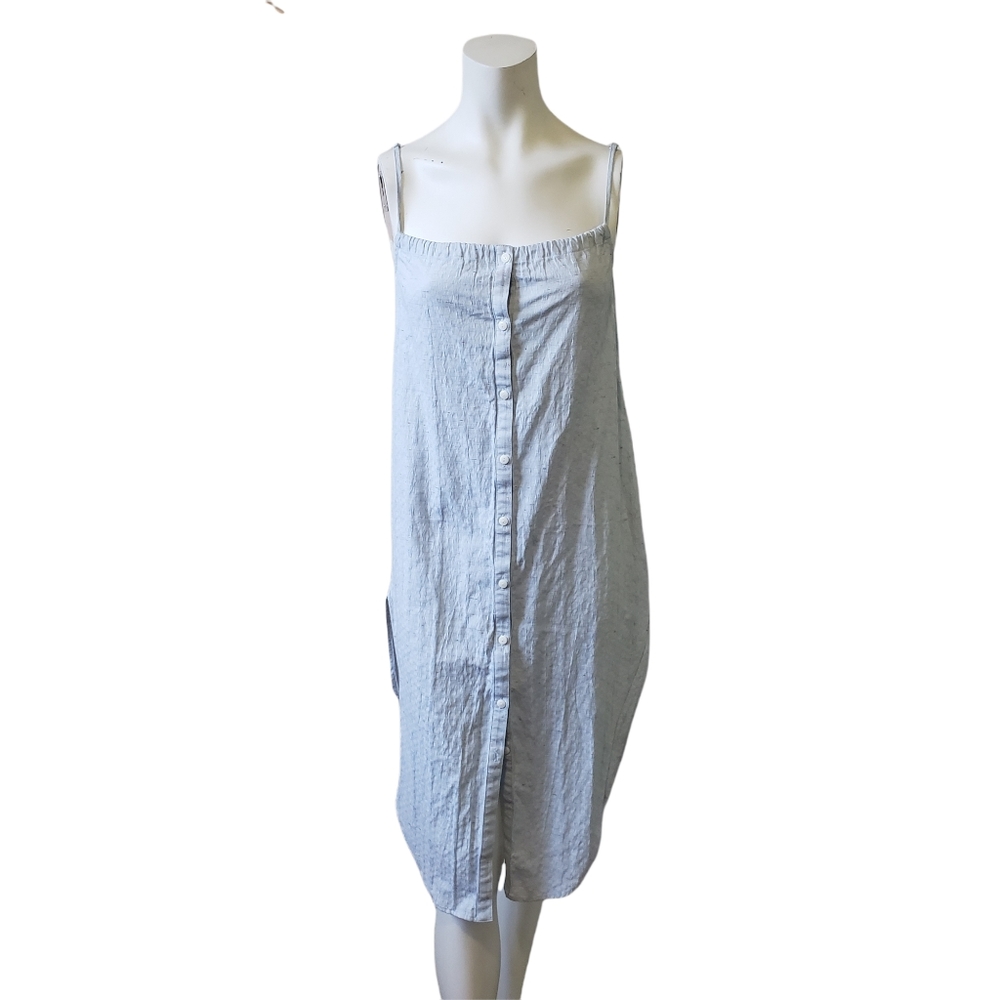 Onia Flora small blue Cover Up Sun dress cotton blend button down
